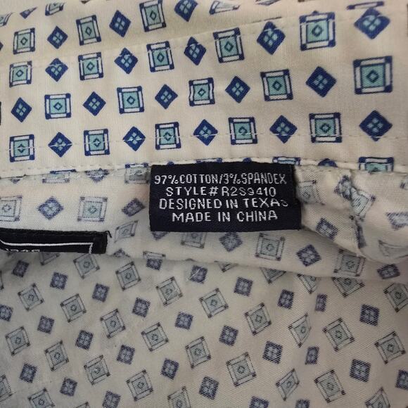 Panhandle Rough Stock Boys Blue White Check Pearl Snap Cowboy Rodeo Shirt M 10 - Picture 6 of 10